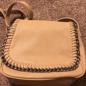 Tan crossbody with chain detail